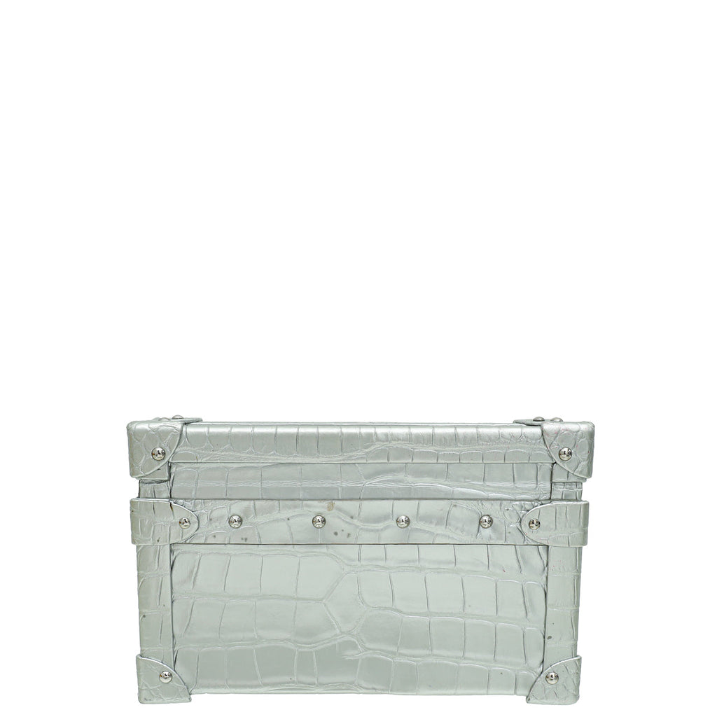 Louis Vuitton Silver Alligator Petite Malle Bag
