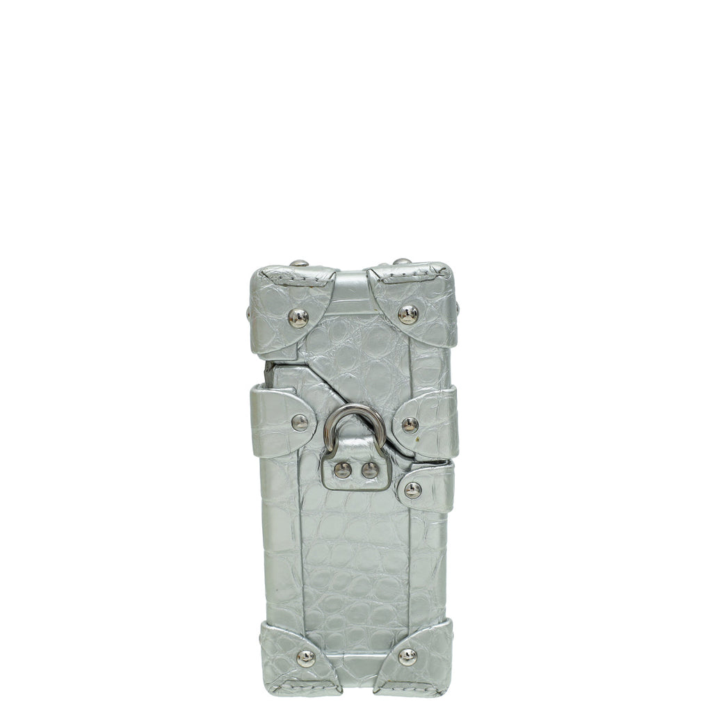 Louis Vuitton Silver Alligator Petite Malle Bag