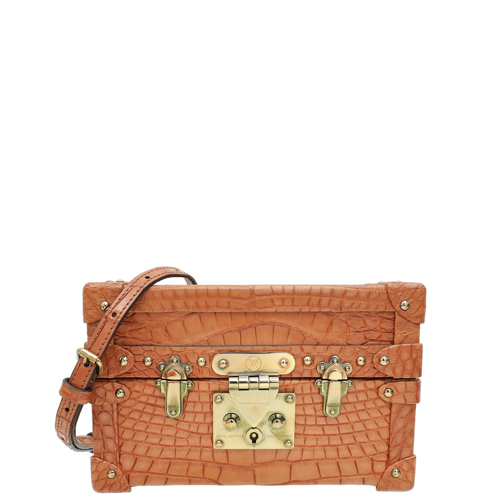 Louis Vuitton Light Brown Alligator Petite Malle Bag