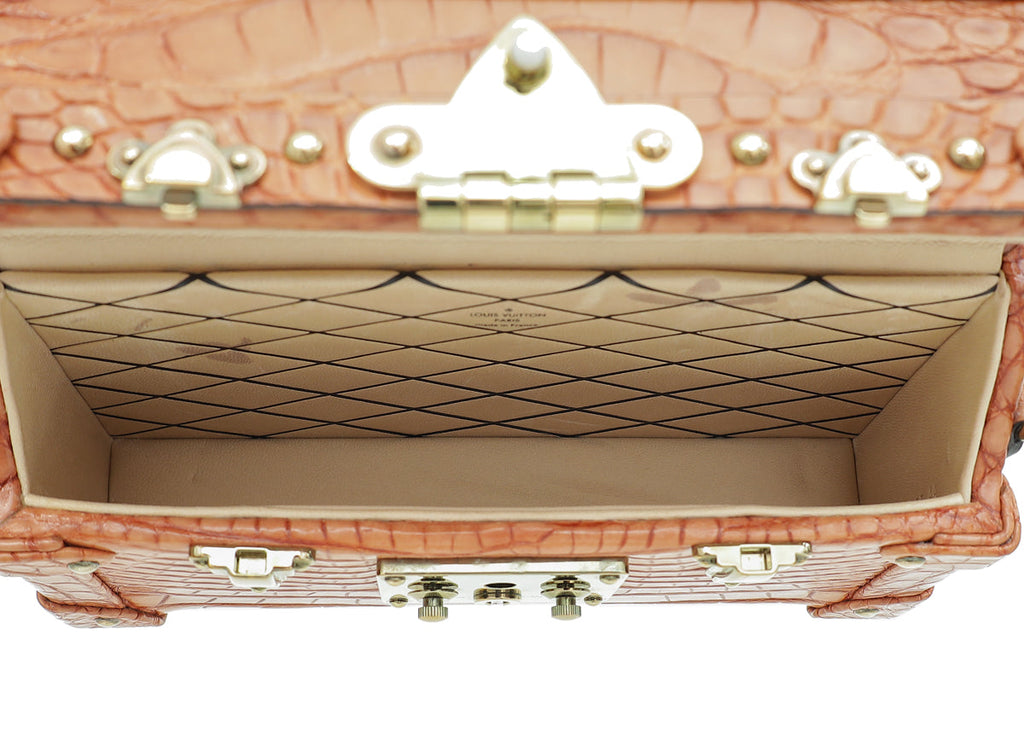 Louis Vuitton Light Brown Alligator Petite Malle Bag