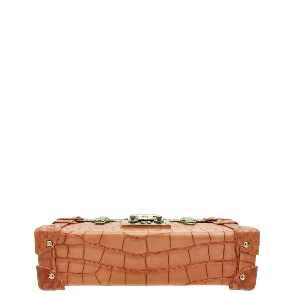 Louis Vuitton Light Brown Alligator Petite Malle Bag