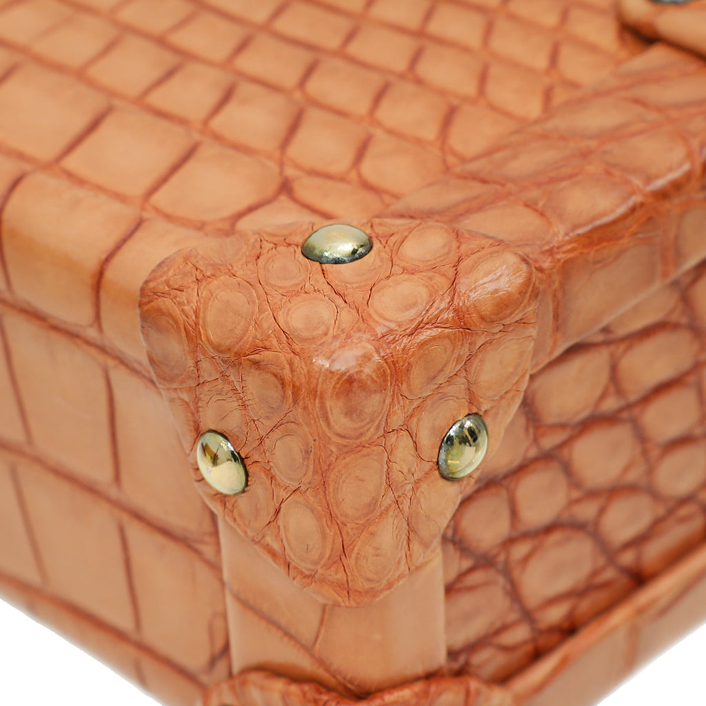 Louis Vuitton Light Brown Alligator Petite Malle Bag