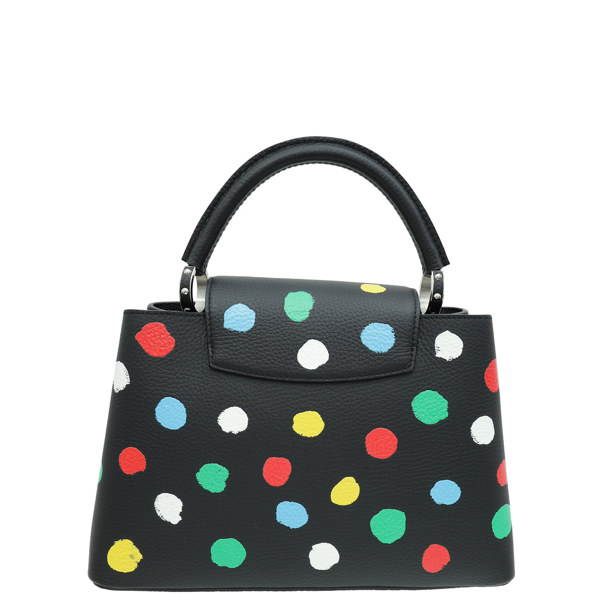 Louis Vuitton Black X YK Capucines MM Painted Dots Bag