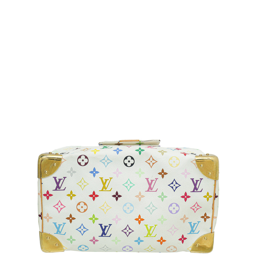Louis Vuitton Monogram White Multicolor Speedy 30 Bag