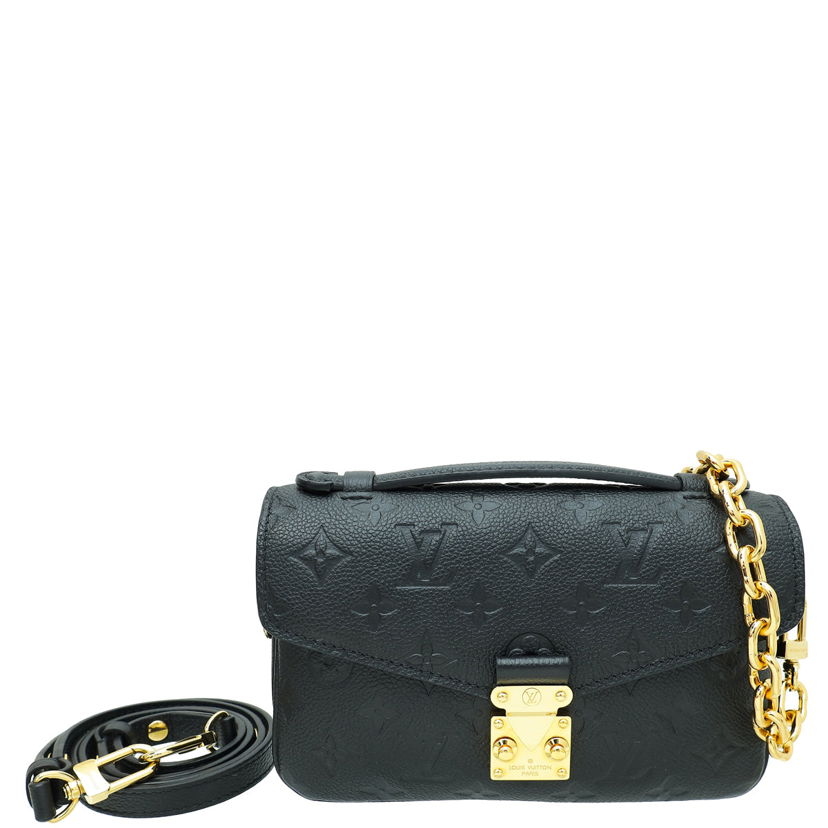 Louis Vuitton Black Monogram Empreinte Pochette Metis East West Bag