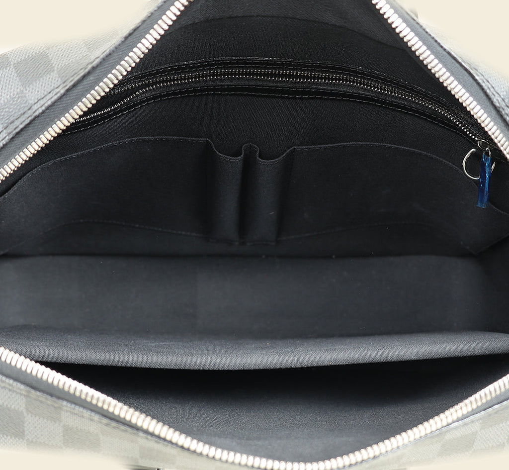 Louis Vuitton Black Damier Graphite Porte Documents Voyage Briefcase w/ Initials A.Mg