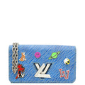 Louis Vuitton Blue Denim Charms Twist Wallet On Chain