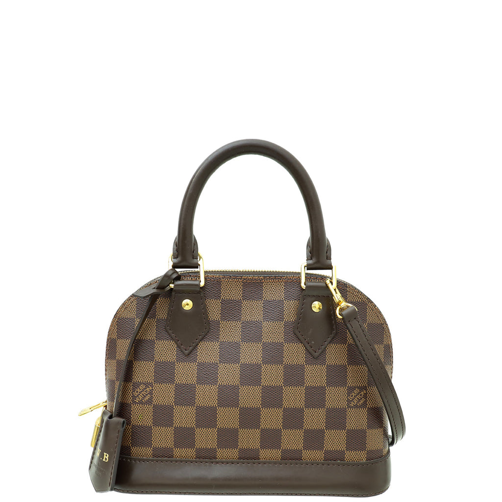 Louis Vuitton Damier Ebene Alma BB Bag W/ W.B INITIALS