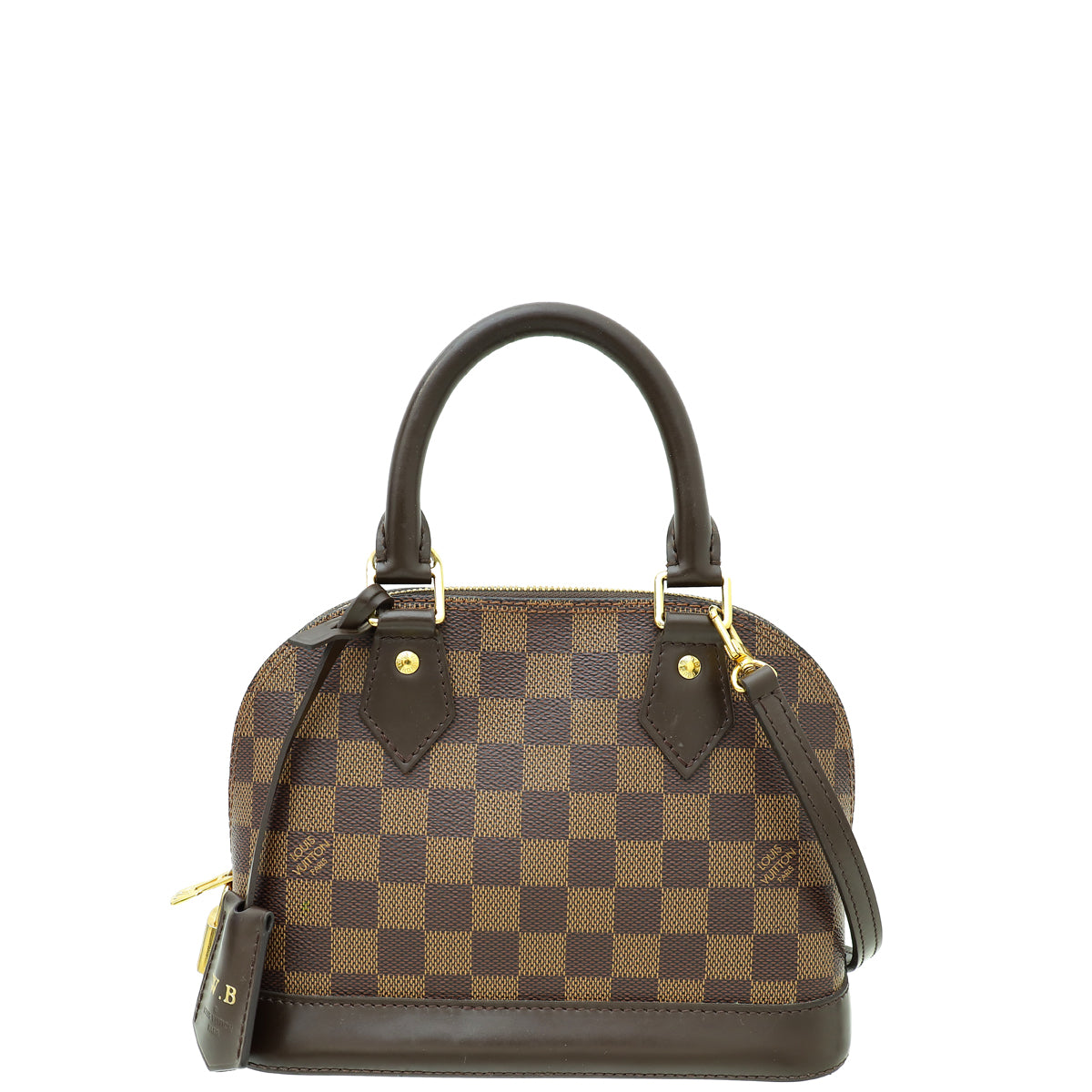 Louis Vuitton Damier Ebene Alma BB Bag W/ W.B INITIALS
