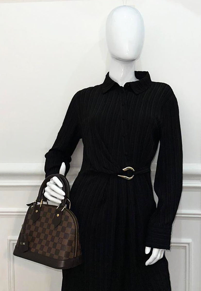 Louis Vuitton Damier Ebene Alma BB Bag W/ W.B INITIALS