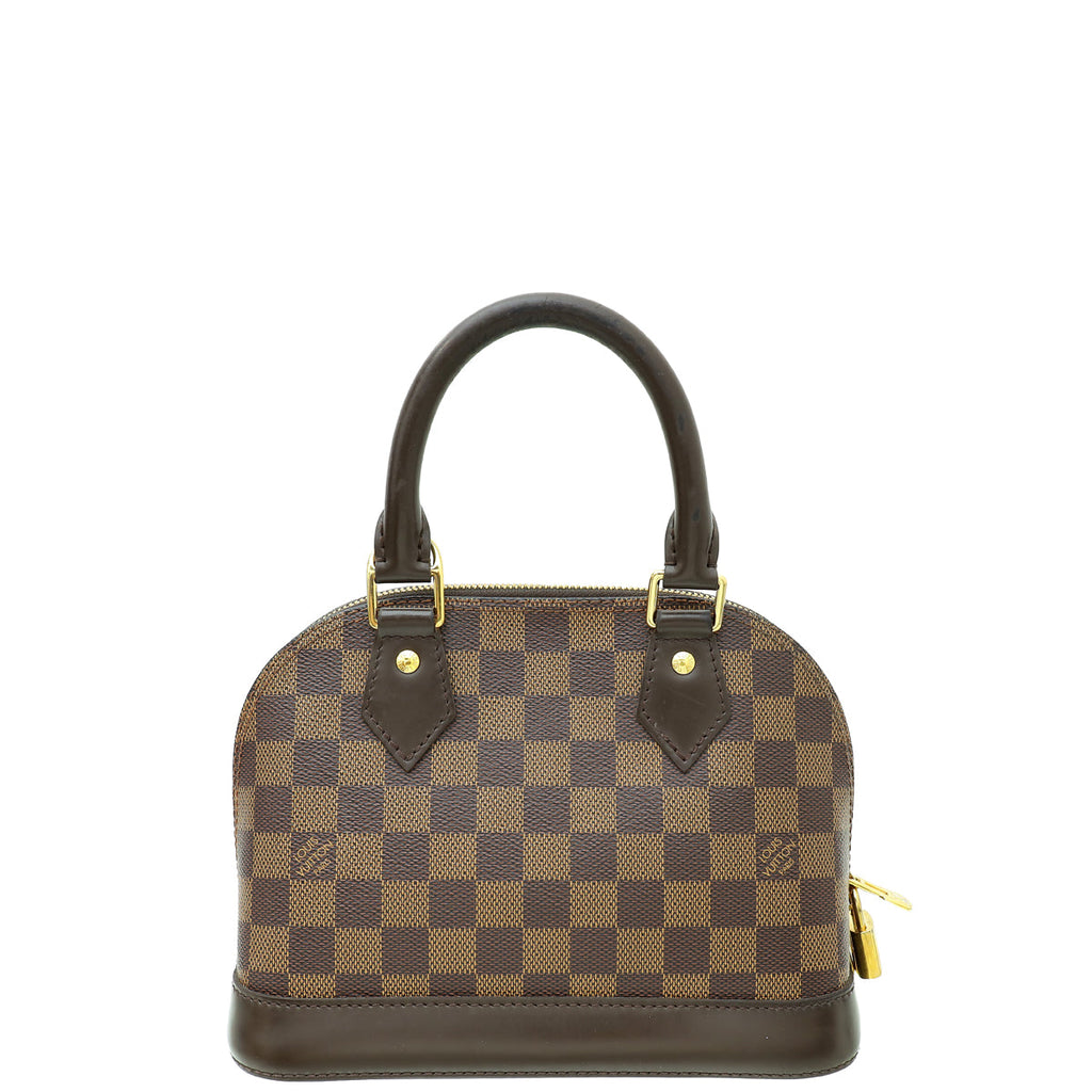 Louis Vuitton Damier Ebene Alma BB Bag W/ W.B INITIALS