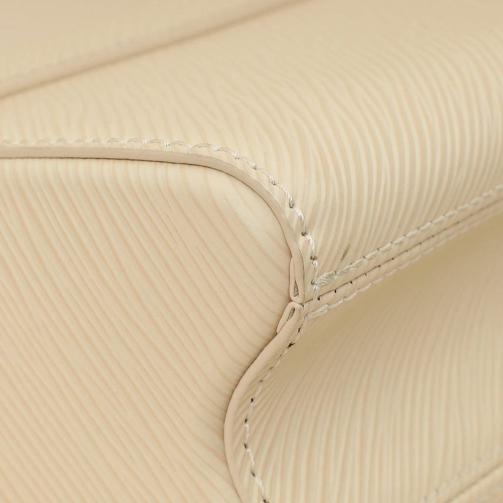 Louis Vuitton Quartz White Twist PM Bag W/ Braided Leather Chain Top Handle
