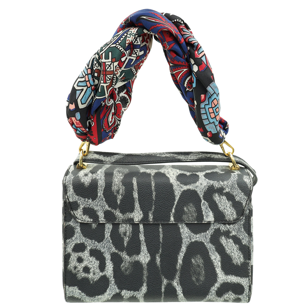 Louis Vuitton Bicolor Twist MM Print Scarf Handle Wild Animal Print Bag