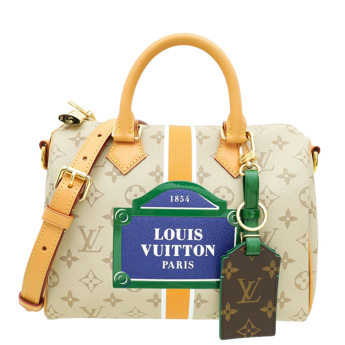Louis Vuitton Beige Ocher Monopaname Speedy Bandouliere 25 Bag