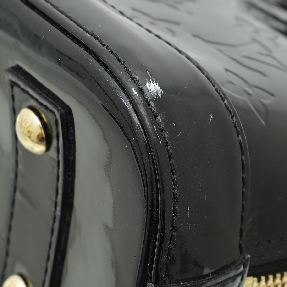Louis Vuitton Black Monogram Vernis Alma BB Bag