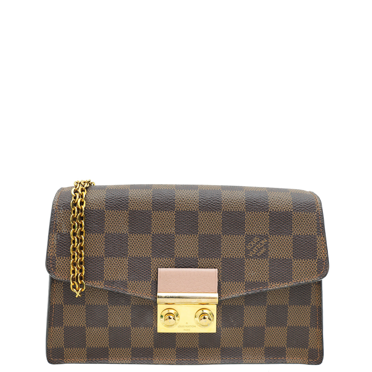Louis Vuitton Damier Ebene Magnolia Croisette Chain Wallet
