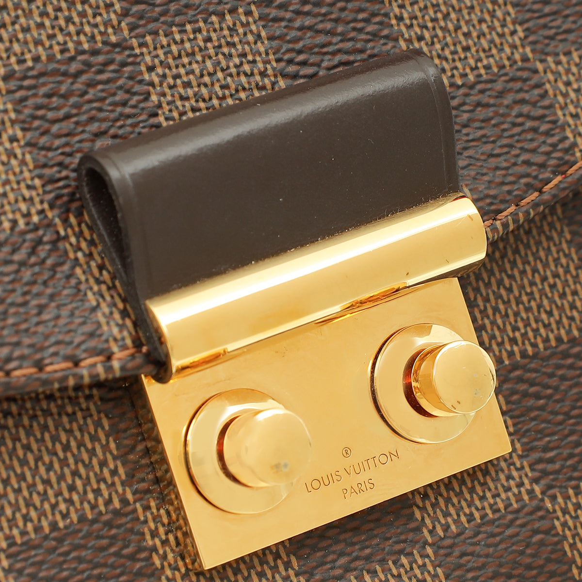 Louis Vuitton Damier Ebene Croisette Bag W/ Twilly