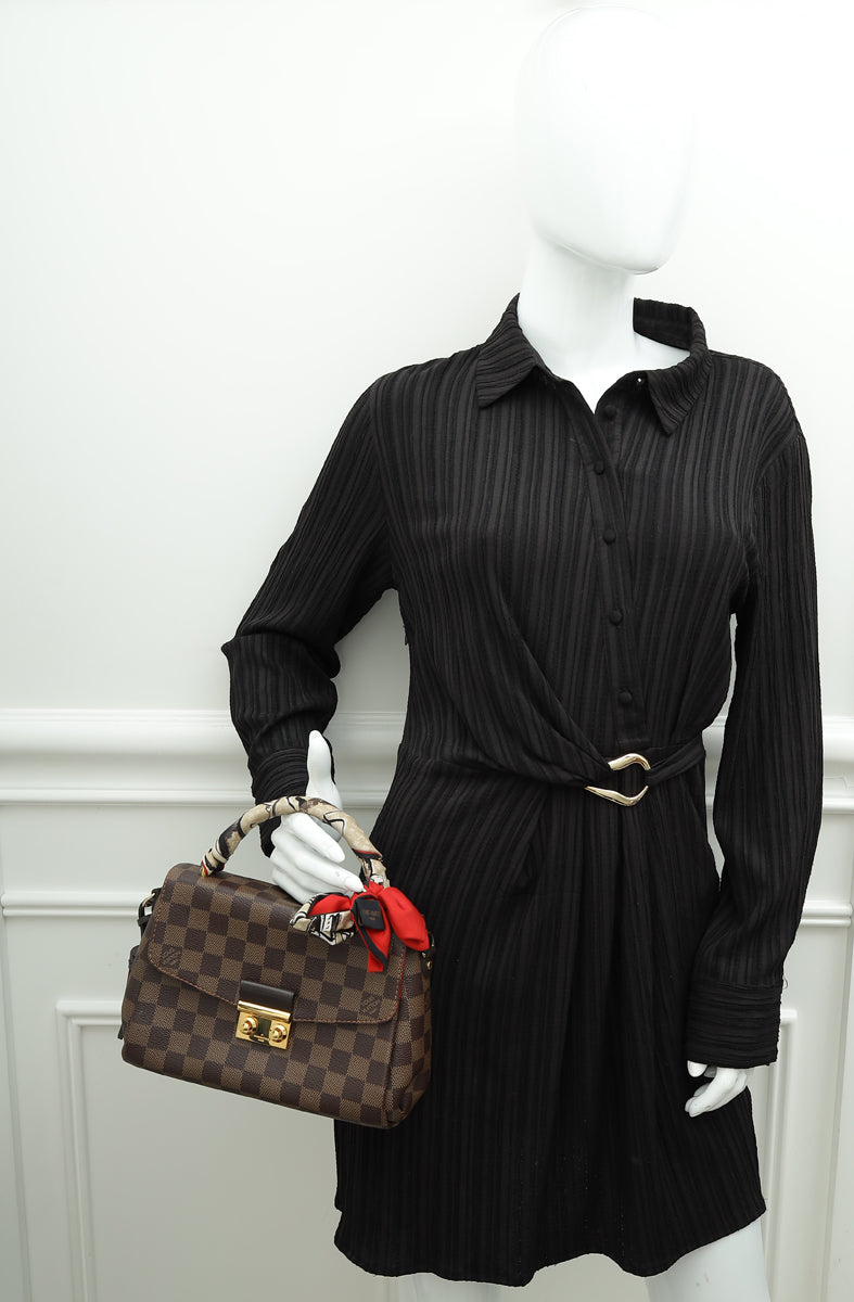 Louis Vuitton Damier Ebene Croisette Bag W/ Twilly