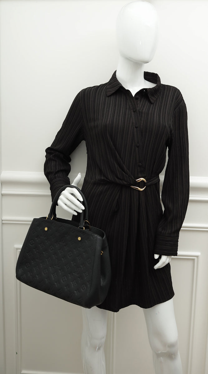 Louis Vuitton Black Monogram Empreinte Montaigne MM Bag