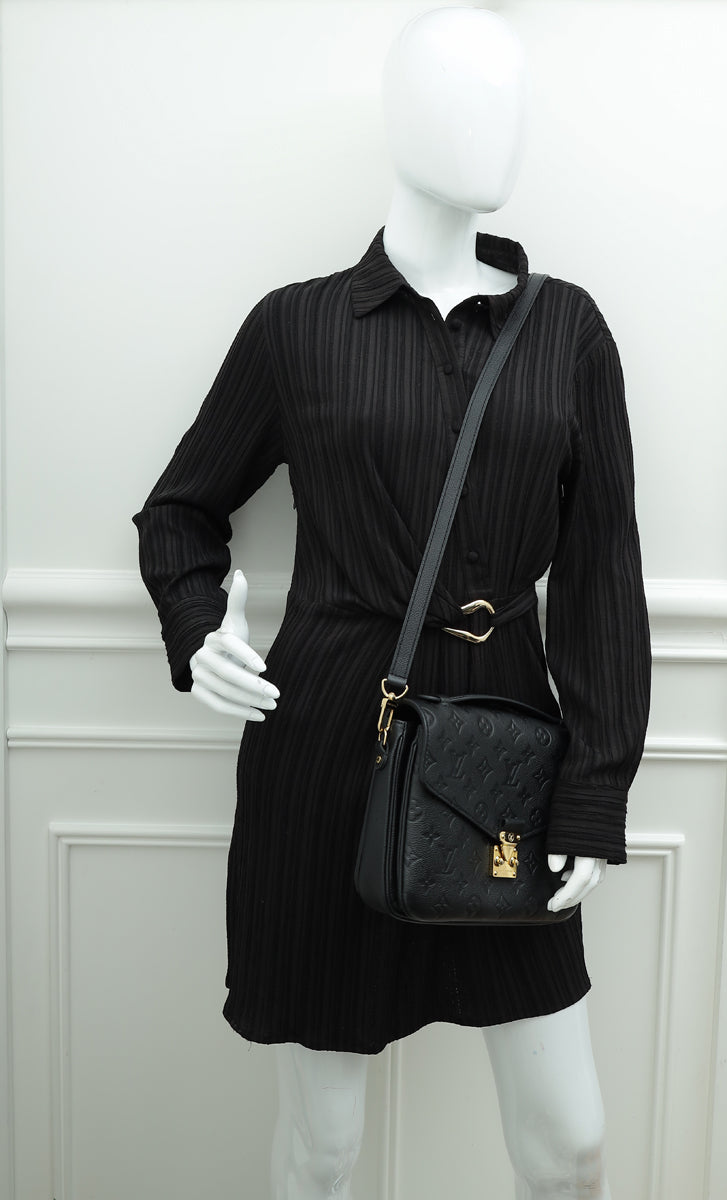 Louis Vuitton Black Monogram Empreinte Pochette Metis Bag