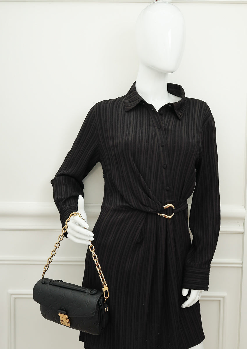 Louis Vuitton Black Monogram Empreinte Pochette Métis East West Bag