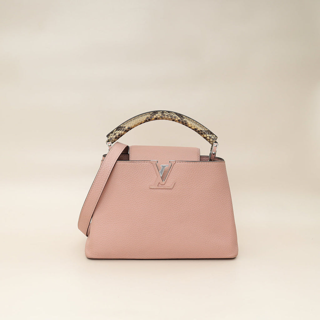 Louis Vuitton Rose Ballerine Capucines BB Python Handle Bag