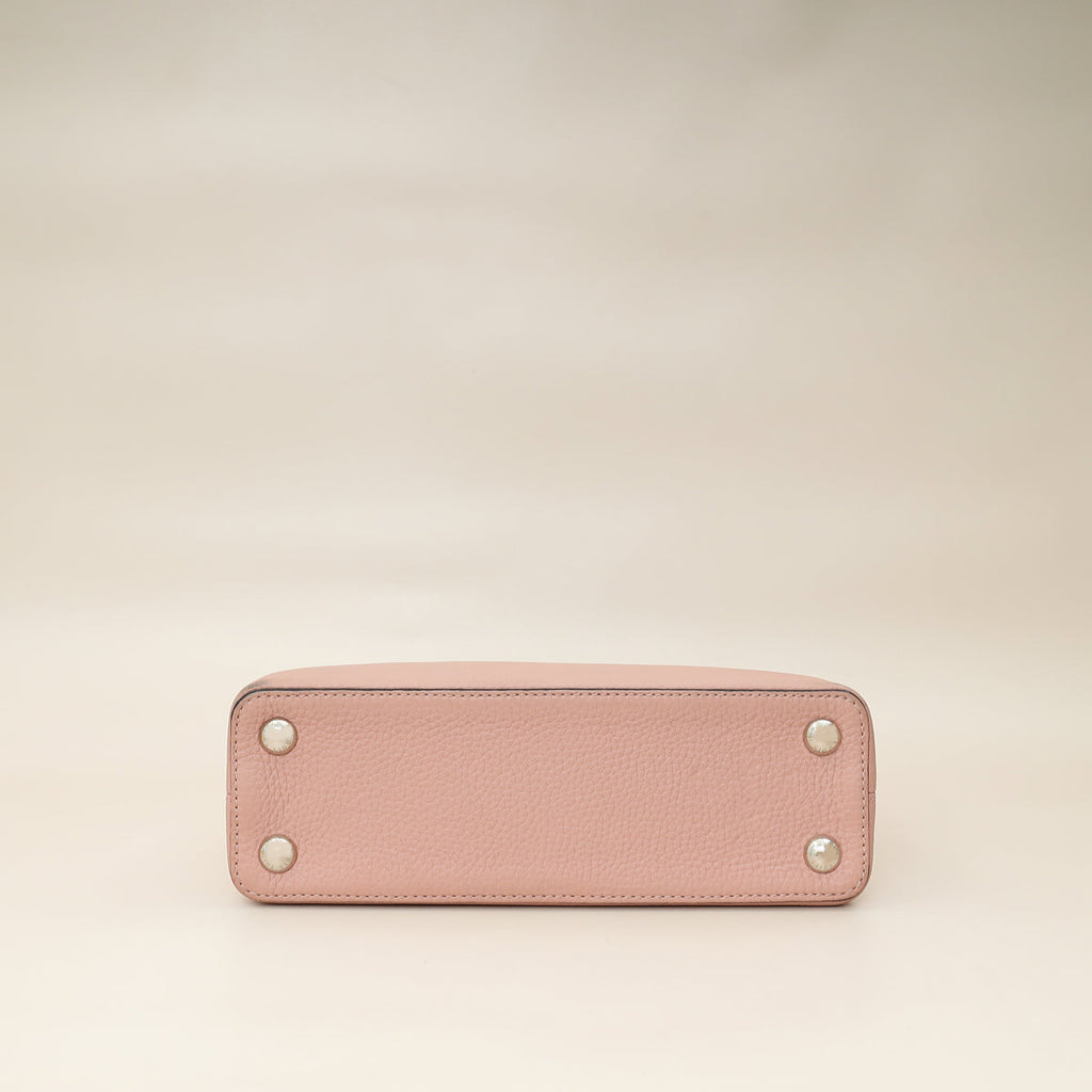 Louis Vuitton Rose Ballerine Capucines BB Python Handle Bag
