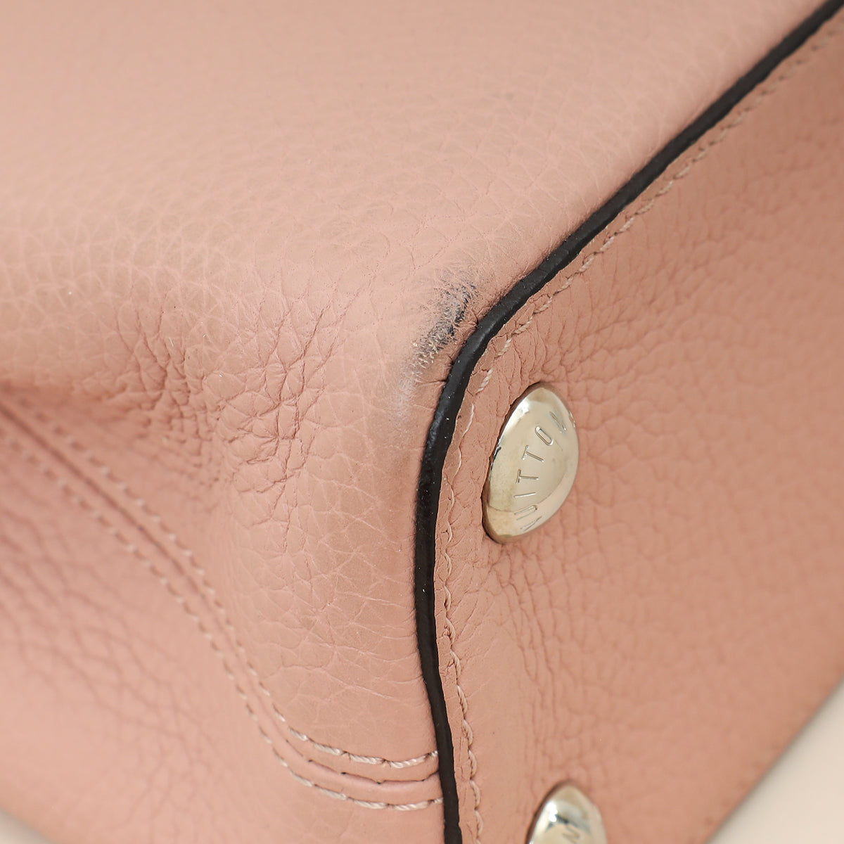Louis Vuitton Rose Ballerine Capucines BB Python Handle Bag