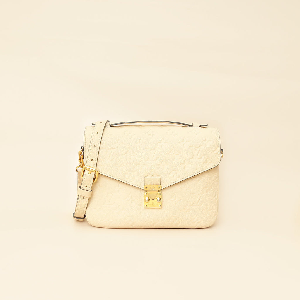 Louis Vuitton Creme Monogram Empreinte Pochette Metis Bag