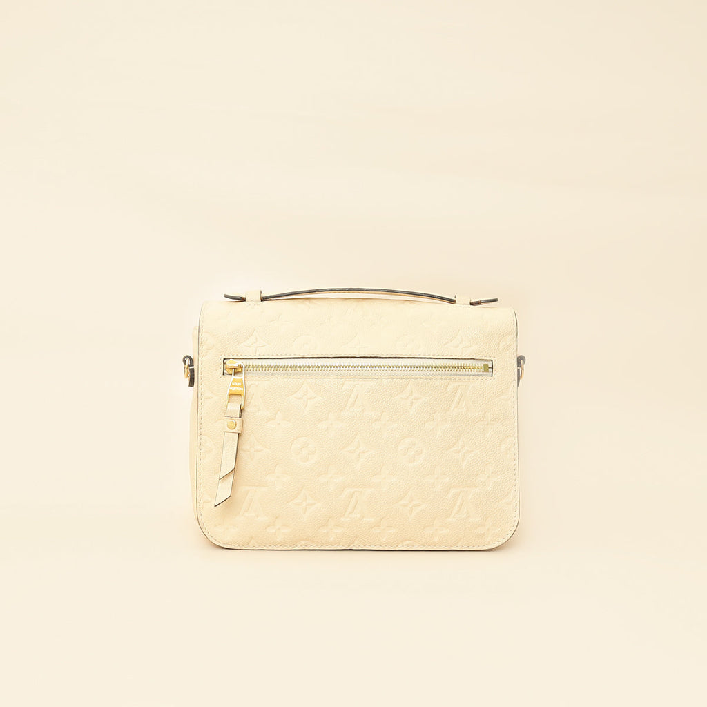 Louis Vuitton Creme Monogram Empreinte Pochette Metis Bag