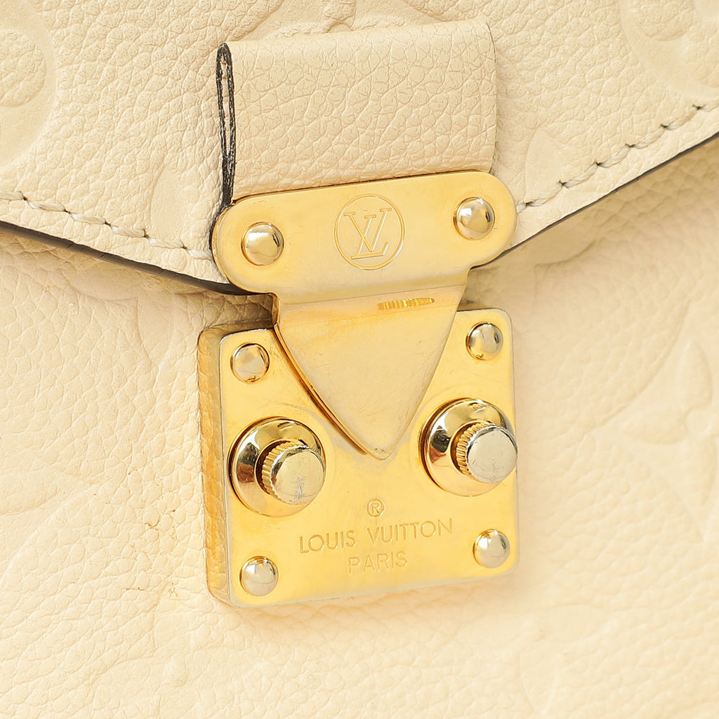 Louis Vuitton Creme Monogram Empreinte Pochette Metis Bag