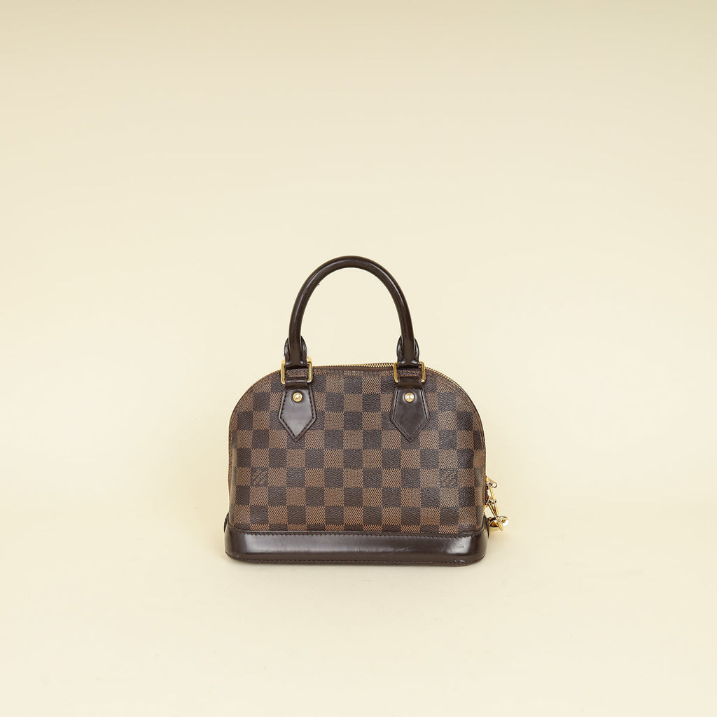 Louis Vuitton Damier Ebene Alma BB Bag W/ A.M Initials