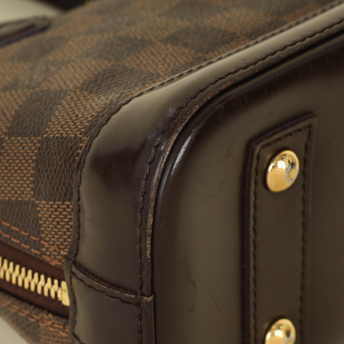 Louis Vuitton Damier Ebene Alma BB Bag W/ A.M Initials
