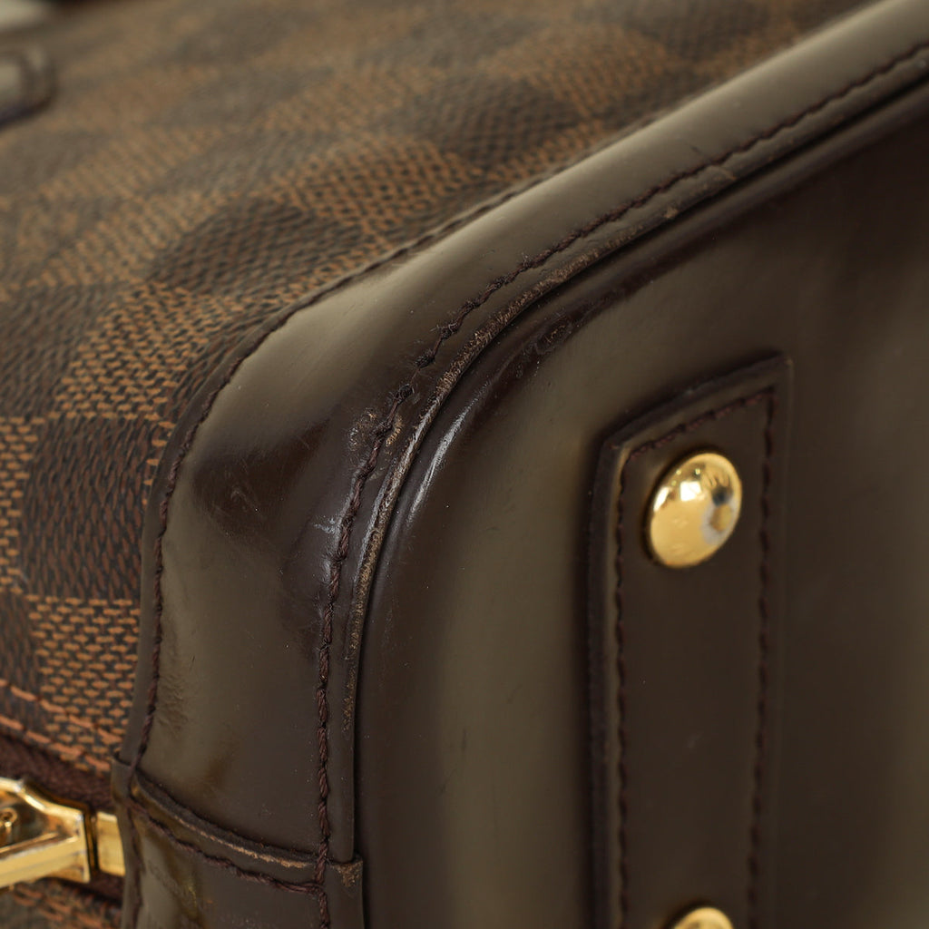 Louis Vuitton Damier Ebene Alma BB Bag W/ A.M Initials