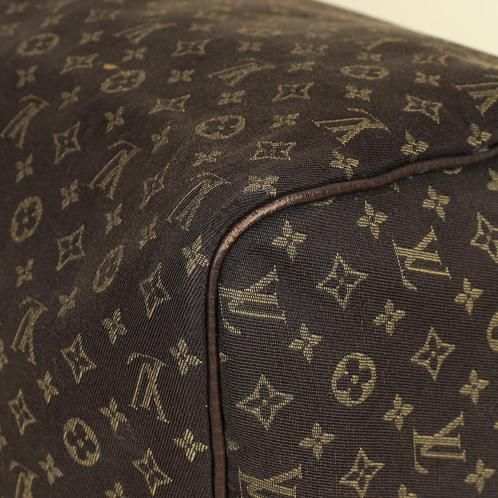 Louis Vuitton Brown Monogram Mini Lin Speedy 30 Bag