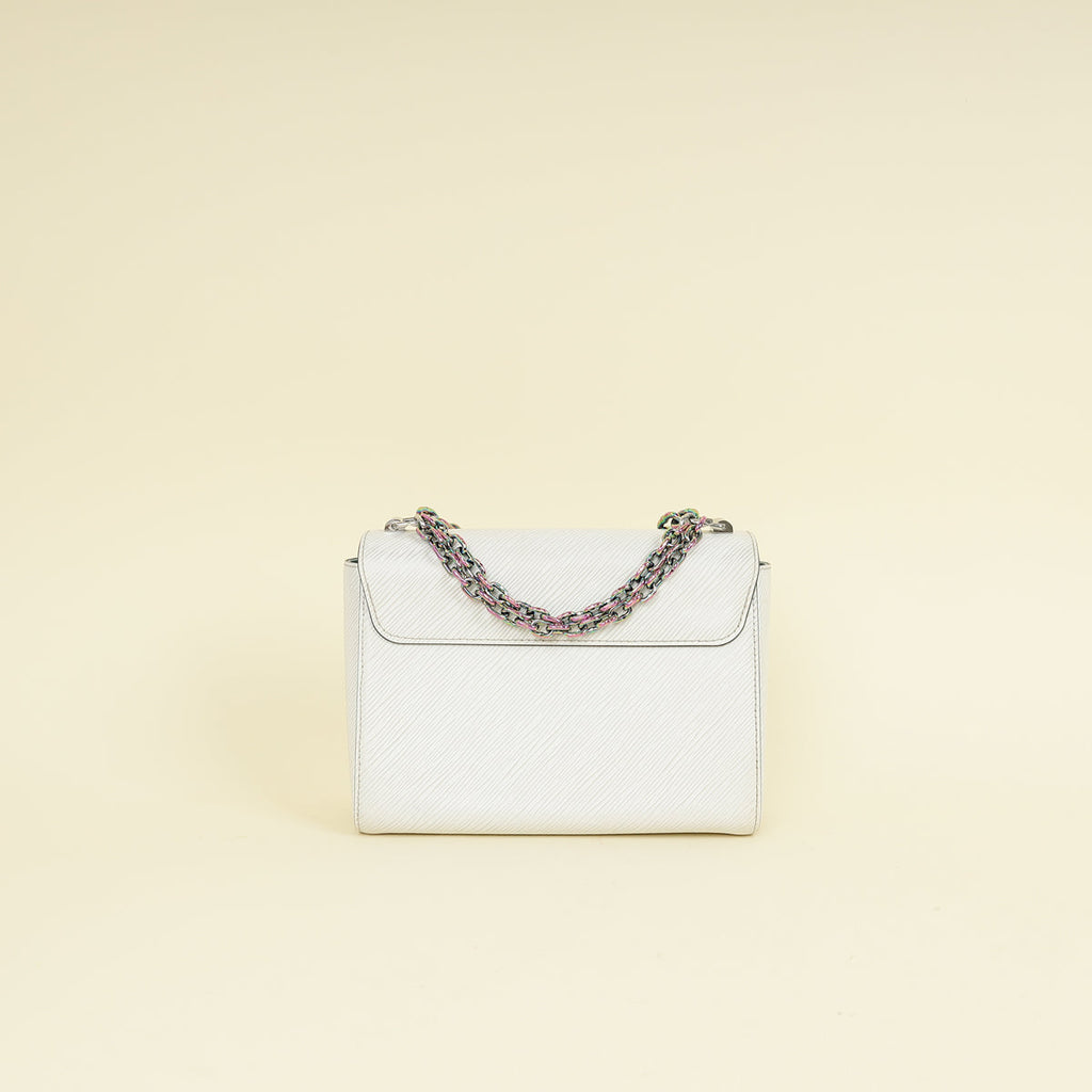 Louis Vuitton White Sky Holographice Twist MM Bag