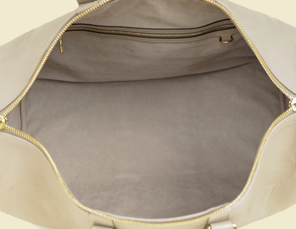 Louis Vuitton Tourterelle Monogram Emperinte Keepall Bandouliere 45 Bag