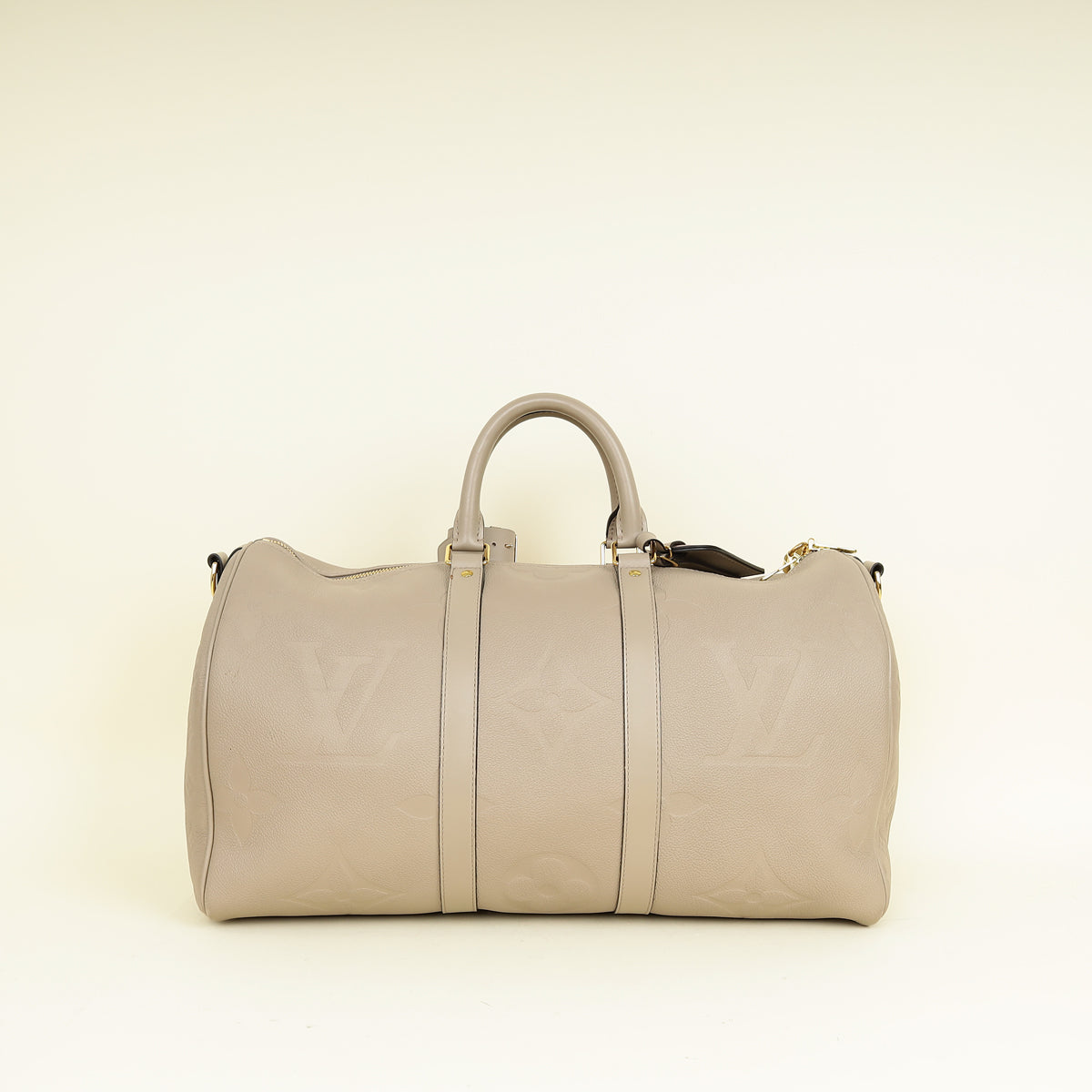 Louis Vuitton Tourterelle Monogram Emperinte Keepall Bandouliere 45 Bag