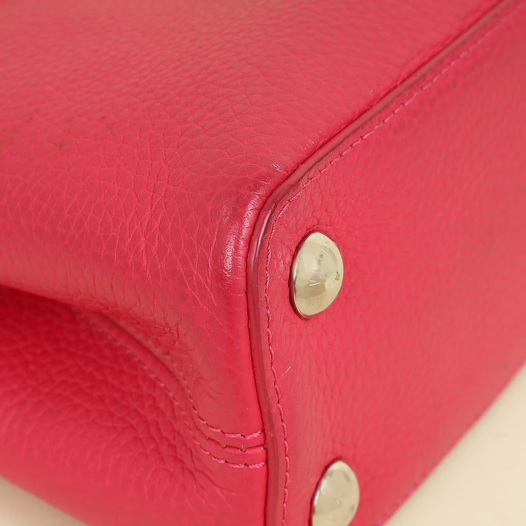Louis Vuitton Dark Fuschia Capucines BB Resin Handle Bag