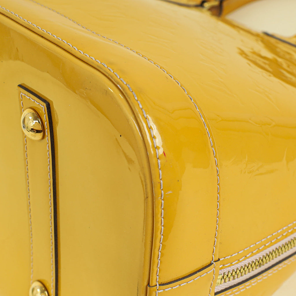 Louis Vuitton Jaune Passion Monogram Vernis Alma GM Bag