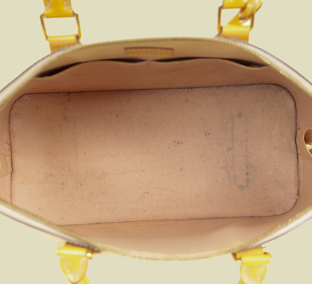 Louis Vuitton Jaune Passion Monogram Vernis Alma GM Bag