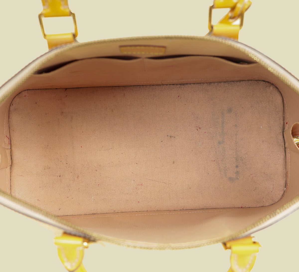Louis Vuitton Jaune Passion Monogram Vernis Alma GM Bag