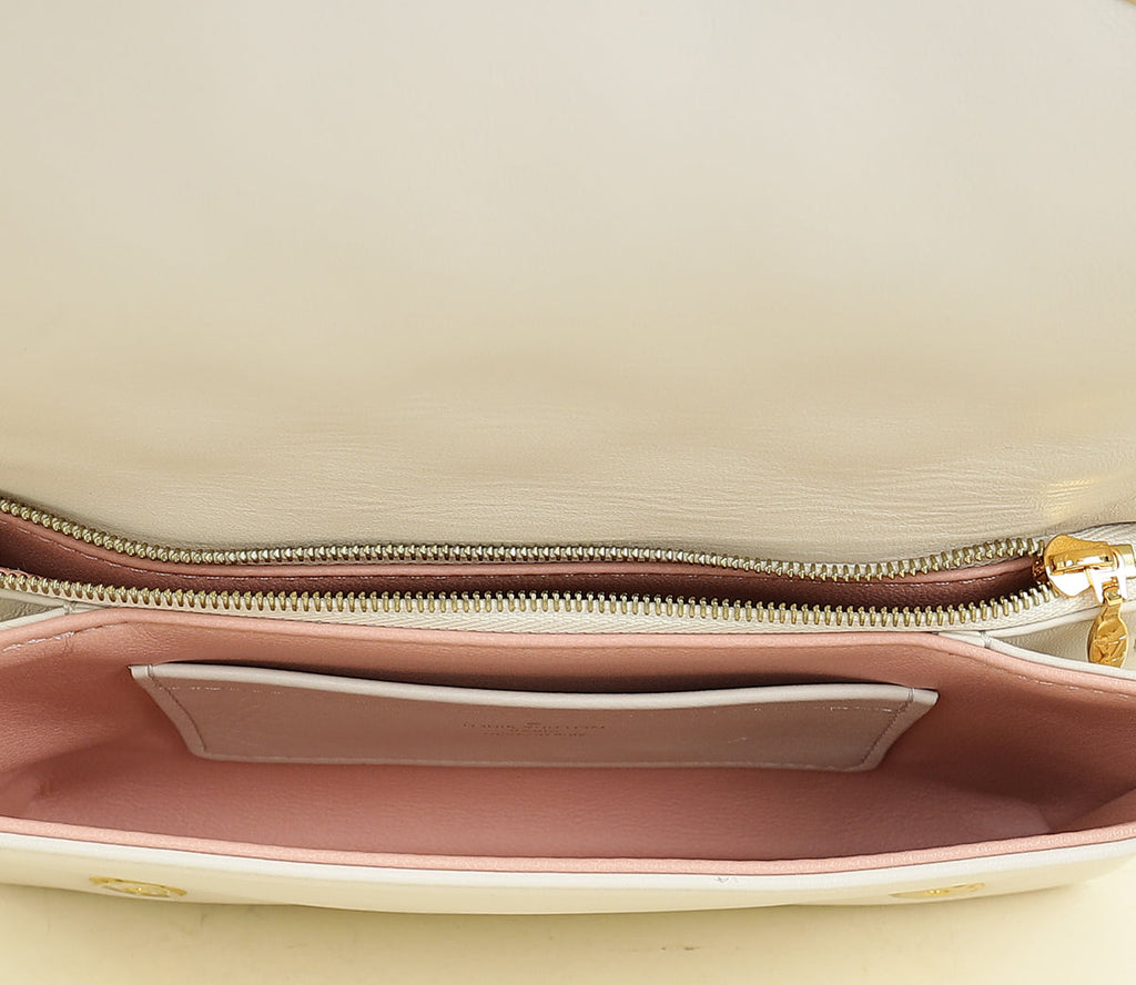 Louis Vuitton Creme Monogram-Embossed Pochette Coussin Bag