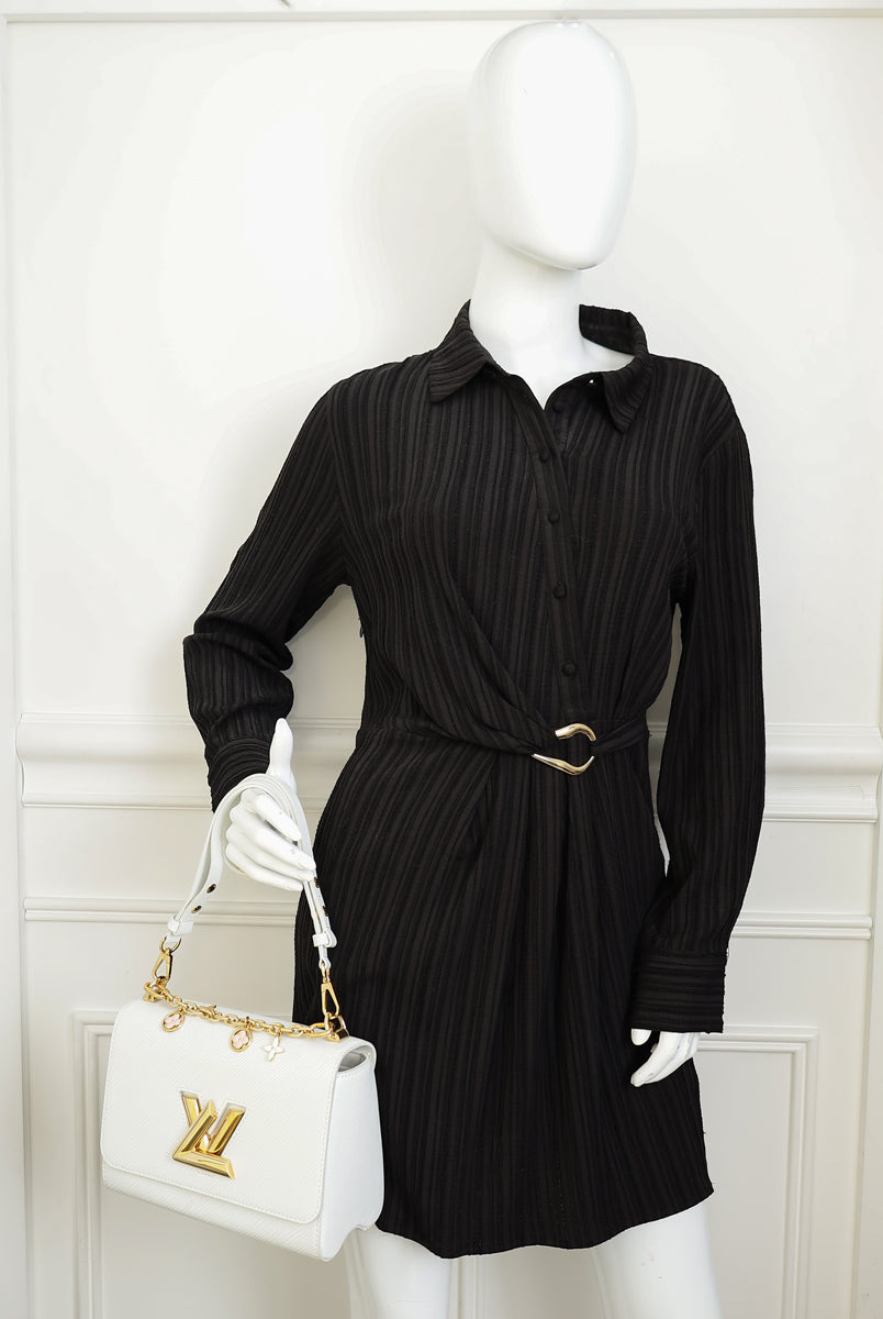 Louis Vuitton Optic White Twist MM Bag Chain Charm