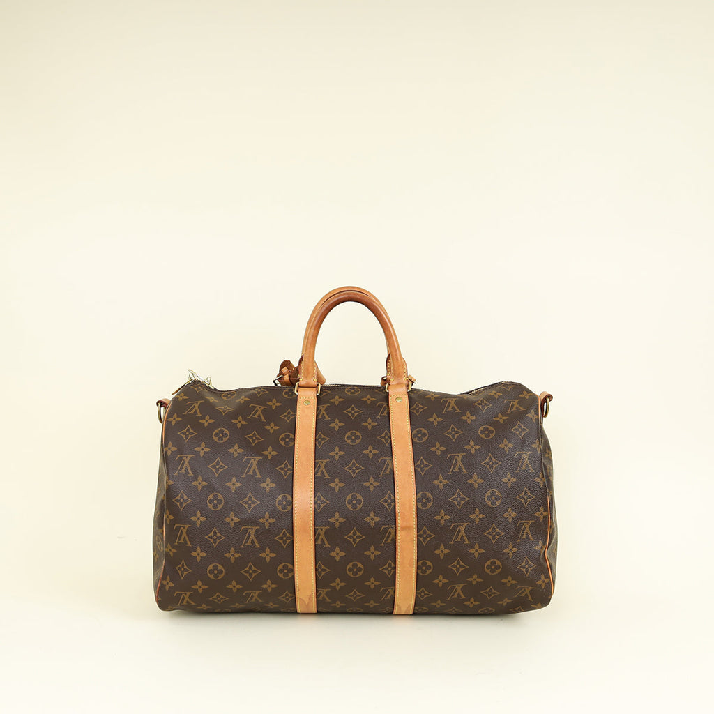 Louis Vuitton Brown Monogram Keepall Bandouliere 45 Bag