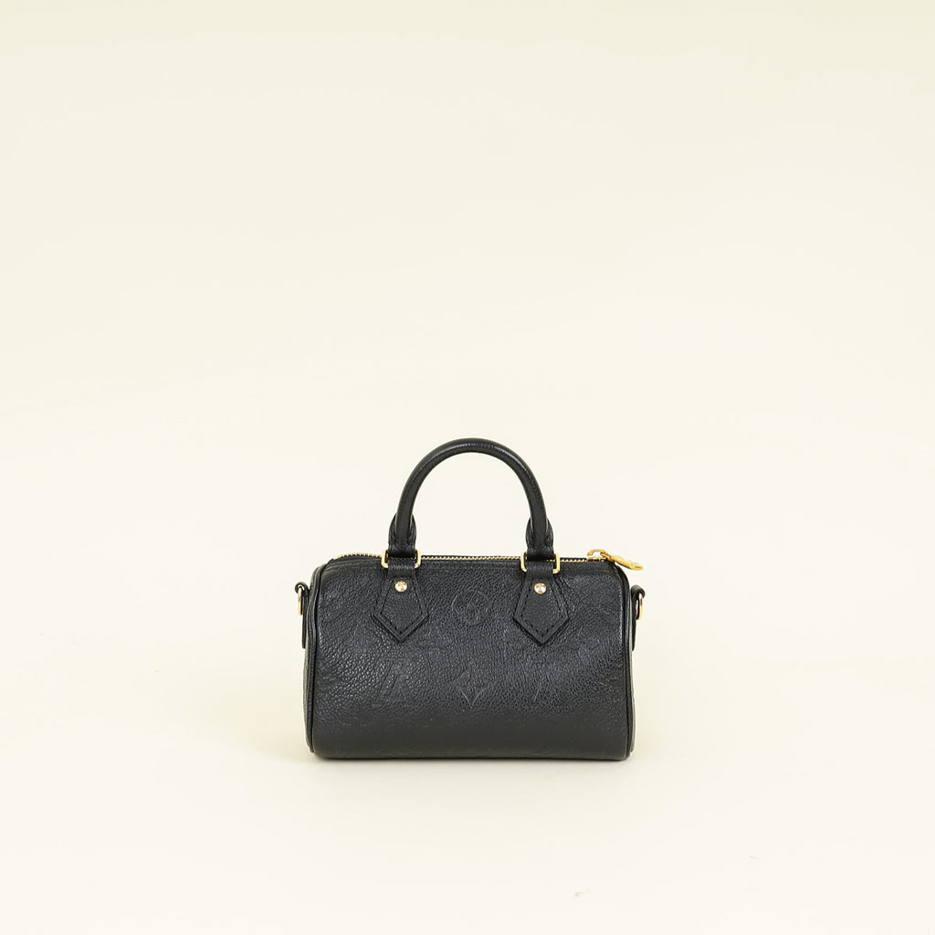 Louis Vuitton Black Monogram Empreinte Speedy Nano Bag