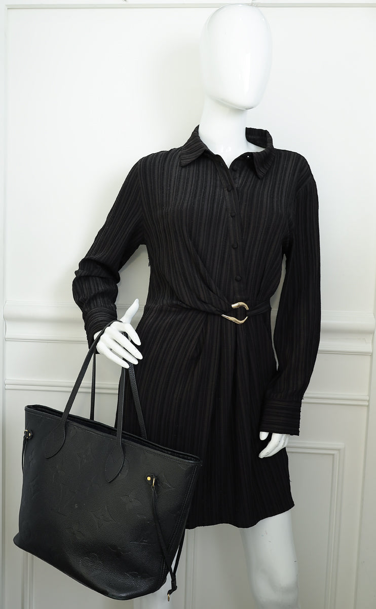 Louis Vuitton Black Empreinte Neverfull MM Tote Bag