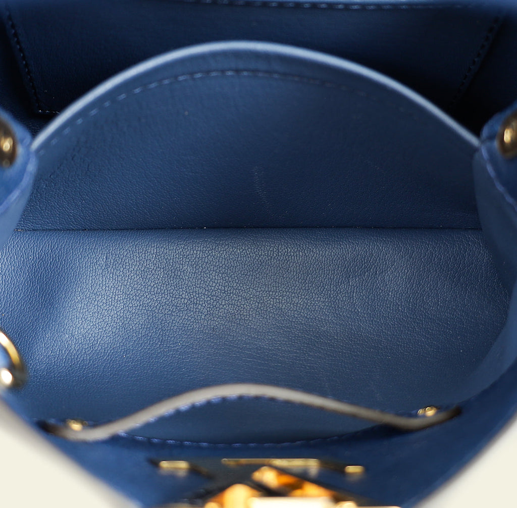 Louis Vuitton Indigo Ostrich Capucines Mini Bag