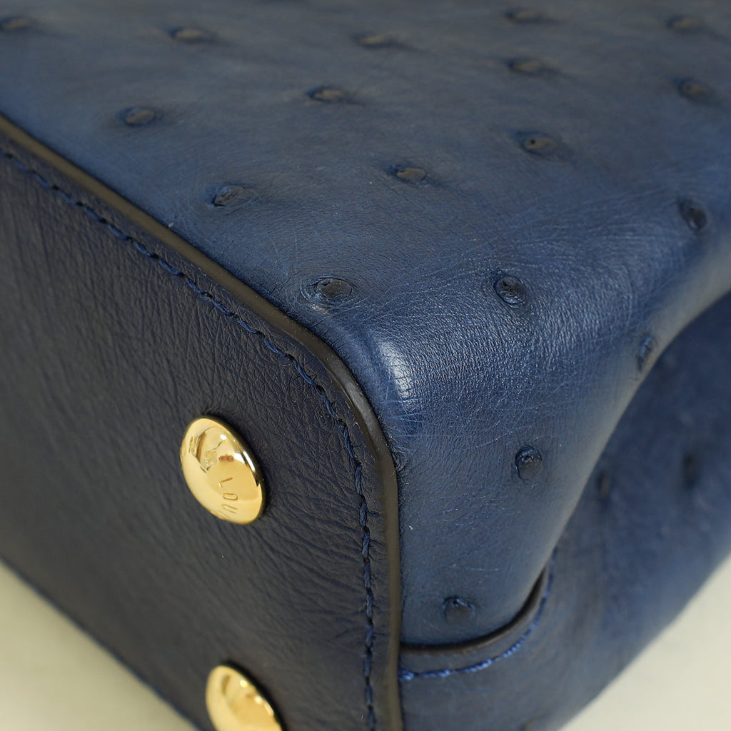 Louis Vuitton Indigo Ostrich Capucines Mini Bag