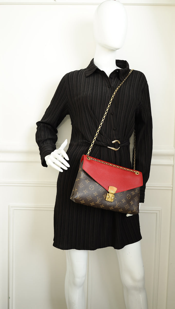 Louis Vuitton Monogram Red Pallas Chain Shoulder Bag